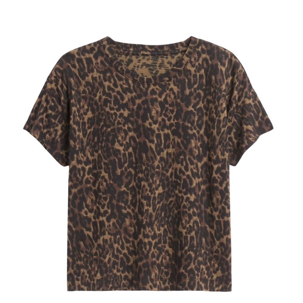 Cheetah print cropped shirt